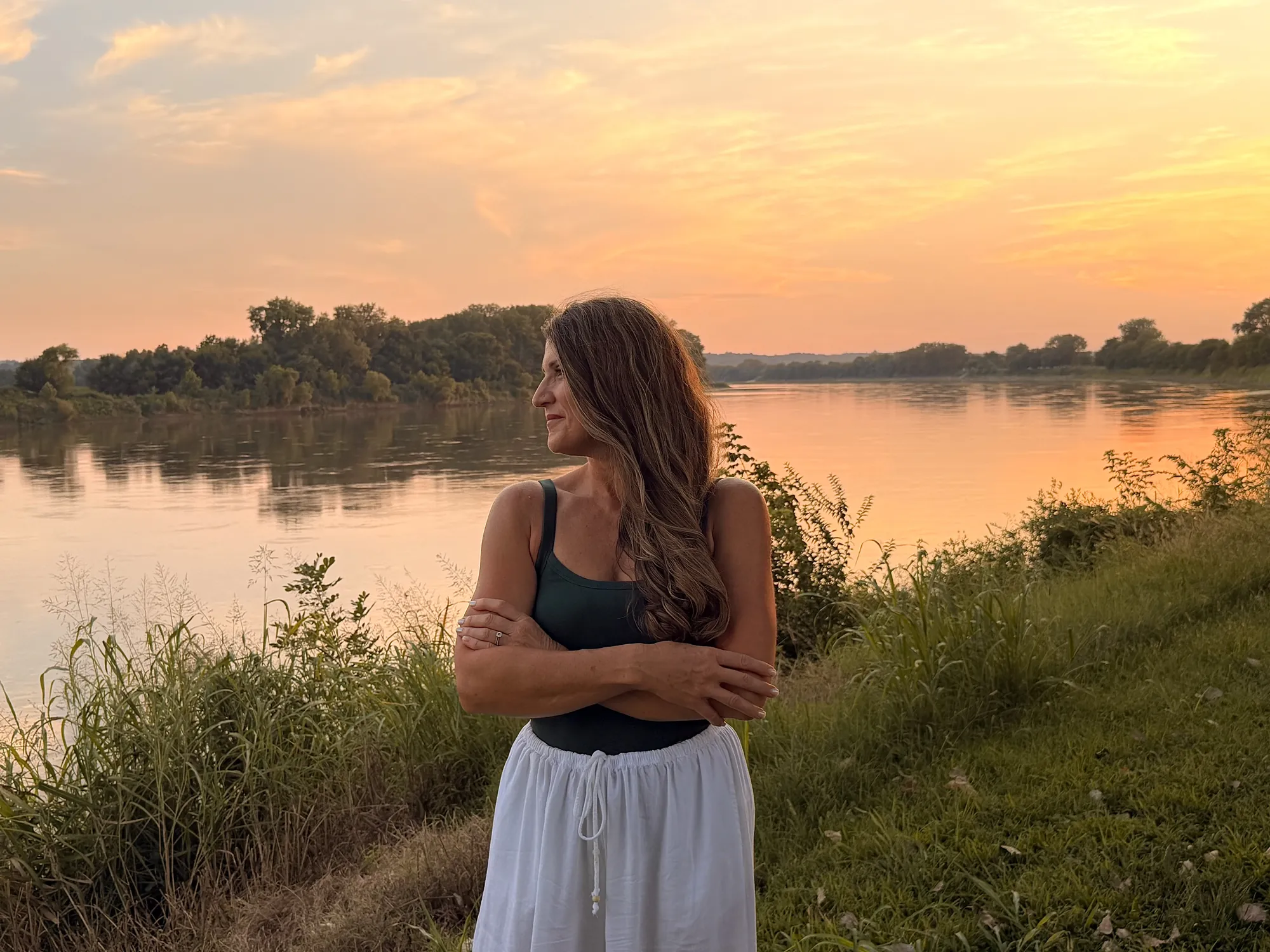 Teresa Nerem by the river at golden hour